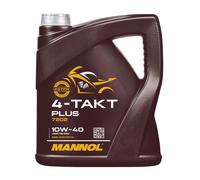 MANNOL Aceite Moto 4 Tiempos Plus 10W-40 API SL JASO MA/MA2, 4 L Semisintético