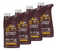Mannol Aceite Motocicleta 4-Takt 10W40 Api Sl 4x 1 Litro para Adly Herchee Honda