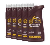 MANNOL Aceite Motor 2 Tiempos Mezcla Universal API TC ISO L-EGB JASO FB, 5x1 L