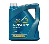 MANNOL Aceite Motor 4 Tiempos Agro SAE 30 API SL JASO MA/MA2, 4 Litros