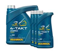 MANNOL Aceite Motor 4T Agro SAE 30 API SL JASO MA/MA2 Mineral, 7 L