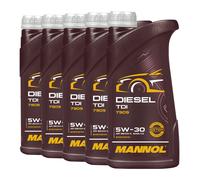 MANNOL Aceite Motor 5W-30 Diesel TDI VW 501 01/502 00/503 01, 5 x 1 L