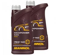 Mannol Aceite Motor Max Power 4x4 75W-140 Api Gl 5 Ls 2x 1 Litro Jeep Kia Cambio