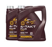 MANNOL Aceite Para Motocicleta 4T Plus 10W-40 API SL JASO MA/MA2 2x4 L