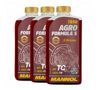 Mannol Agro Fórmula S 2-Takt Aceite de Motor Rasenmäheröl Api TC, 3x1 Litro