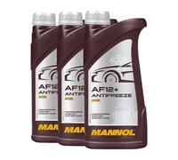 Mannol Anticongelante AF12 + Longlife Anticongelante Concentrado, 3x1 Litro