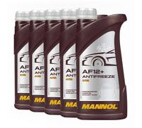 Mannol Anticongelante AF12 + Longlife Anticongelante Concentrado, 5x1 Litro