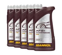 Mannol Anticongelante AF12 + Longlife Anticongelante Concentrado, 5x1 Litro
