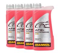 Mannol Anticongelante AF12 + Longlife Anticongelante Fertiggemisch, 4x1 Litro