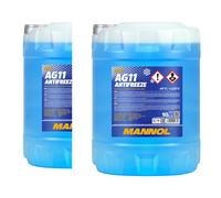 Mannol Anticongelante AG11 Anticongelante Fresco 2 x 10 Litro Fertiggemisch Azul