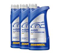 Mannol Anticongelante AG11a Largo Plazo Anticongelante Concentrado, 3x1 Litro