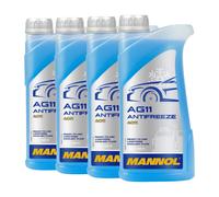 Mannol Anticongelante AG11a Largo Plazo Anticongelante Fertiggemisch, 4x1 Litro