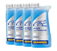 Mannol Anticongelante AG11a Largo Plazo Anticongelante Fertiggemisch, 4x1 Litro