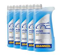 Mannol Anticongelante AG11a Largo Plazo Anticongelante Fertiggemisch, 5x1 Litro