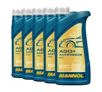 Mannol Anticongelante AG13 + Avanzado Anticongelante Concentrado, 5x1 Litro