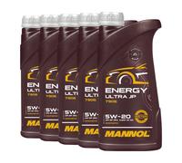 Mannol Energía Ultra JP 5W-20 Aceite Api Sn , Ilsac GF5, Ford M2C948, 5x1 Litro