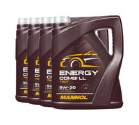 MANNOL Energy Combi LL 5W-30 Aceite Motor, BMW LL-04, MB 229.51, 4x5 Litro