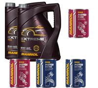 Mannol Extreme 5W-40 - Aceite para motor (10 L, 2 unidades, motor Doctor+Motor Flush)