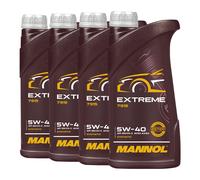 Mannol extreme SAE 5W40 Aceite VW 50200 ,50500 ,MB 229.5 ,BMW LL-01,4x1 Litro