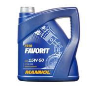 MANNOL Aceite de motor 15W-50 FAVORIT aceite parcialmente sintético API SL API CF-4 4L Compatible con TOYOTA AYGO WNB1, KGB1, SKODA Fabia II Combi 545, SUZUKI SWIFT III MZ, EZ