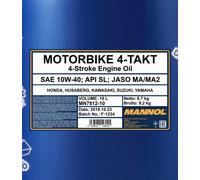 MANNOL Aceite De Moto SAE 10W-40, JASO MA, JASO MA2, 10 Litros