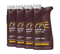 MANNOL MTF-4 75W-80 Aceite de Transmisión API GL-4, BMW MTF LT-1, 4x1 Litro