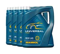 MANNOL SAE 15W-40 Aceite De Motor Universal, API SN CH4, 4x5 Litros