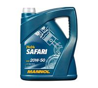 MANNOL SAFARI 20W-50 | Aceite de Motor Universal | API SN/CH-4 | MN7404-5 | 5L | Protección para Motores de Gasolina y Diésel | Ideal para Condiciones Extremas