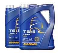 Mannol TS-5 Uhpd 10W-40 Aceite, Acea A3/B4, Acea E7, Api CI-4 Plus, 2x5 Litro