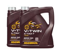 Mannol V-Twin SAE 20W-50 para Harley Davidson Aceite Motos, Jaso Ma / MA2, 2x4