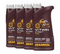 Mannol V-Twin SAE 20W-50 para Harley Davidson Aceite Motos, Jaso Ma / MA2, 3x1