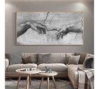 Mano a mano de Miguel Ángel Pintura en lienzo Creación de Adán Póster e impresiones Imágenes Arte de la pared para la decoración de la sala de estar 70x140cm (28x55in) Sin marco