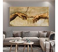 Mano a mano La creación de Adán de Miguel Ángel Pinturas en lienzo famosas en la pared Carteles artísticos e impresiones Imágenes 60x120cm Sin marco