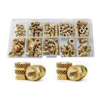 mano apriete tuercas, Tuercas de inserción roscadas termofusibles moleteadas métricas de latón, M2-M6, varios tamaños, paquete surtido de 2230(M3 M4(170pcs))