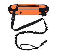 Mano de Correa para Perros Libres Bolsas de Tira Desmontable Diseño de Tira Reflectante Correa de Cintura Flexible para Correr a pie Entrenamiento de Jogging Tela de Buceo Rojo (Naranja)