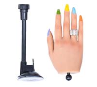Mano de entrenamiento práctico para uñas acrílicas, de silicona, para práctica, mano falsa para uñas, herramienta de práctica artística