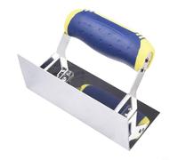 Mano de hormigón de acero inoxidable para bordeadora para herramientas ranuradoras | Herramienta de acabado de cemento de yeso con extremos curvados y radiados para borde | (C)