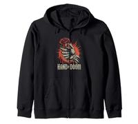 Mano de la perdición Esqueleto Mano sosteniendo Rosa sangrienta Sudadera con Capucha