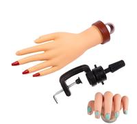 Mano de práctica para uñas acrílicas, herramienta de manicura falsa, exhibición de práctica de uñas, modelo de manicura realista, herramienta de entrenamiento para principiantes, enseñanza