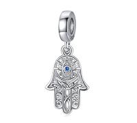 Mano Hamsa Abalorios Plata de Ley 925 Fatima Mano Charms Pandora Compatible con Pulsera Collar Colgante Para Mujer Niña