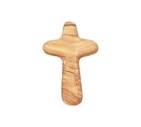Mano Lisa Madera Olivo, Pinza, Mano, Cruces sujeción Tierra Santa, pequeñas Cruces Madera, Bolsillo, consolación, para Rezar