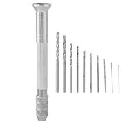 Mano Mini Herramienta de Perforación Juego de 10 Piezas de Brocas Largas Helicoidales para Bricolaje y Reparación con Herramienta de Punzonado