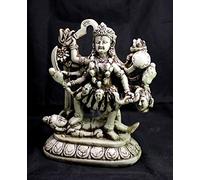 Mano Tallada Meditating hindú diosa Kali resina Idol Escultura Estatua tamaño 6 "x 4.4"