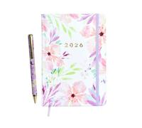 MANOA® Agenda 2026 "BIANCA" Semana Vista - 210 Páginas - Incluye separadores mensuales- Tamaño tipo Moleskine (CON BOLÍGRAFO)