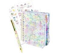 MANOA® Agenda 2026 "FLORA" Semana Vista - Medidas (A5+) 19 x 22 cm - 200 Páginas - Incluye pestañas separadoras mensuales- opción de stickers (Con pegatinas y bolígrafo MANOA®)