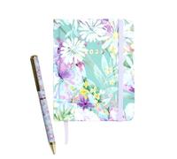 MANOA® Agenda pocket 2026 "ALMA" Semana vista - (B7+) 10 x 13 cm - 184 Páginas - Con separadores mensuales, hojas de anotaciones - opción de Funda y Stickers pestañas (CON BOLÍGRAFO)