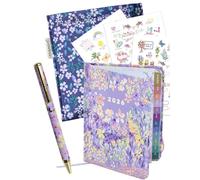 MANOA® Agenda pocket 2026 "JACARANDA" Semana vista - Medidas (B7+) 10 x 13 cm - 184 Páginas - Incluye pestañas separadoras mensuales. (CON STICKERS, BOLSITA Y BOLÍGRAFO)