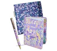 MANOA® Agenda pocket 2026 "JACARANDA" Semana vista - Medidas (B7+) 10 x 13 cm - 184 Páginas - Incluye pestañas separadoras mensuales. (CON BOLSITA Y BOLÍGRAFO)