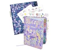 MANOA® Agenda pocket 2026 "JACARANDA" Semana vista - Medidas (B7+) 10 x 13 cm - 184 Páginas - Incluye pestañas separadoras mensuales. (CON STICKERS Y BOLSITA)