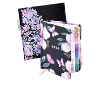 MANOA® Agenda pocket 2026 "SOFÍA" Semana vista - Medidas (B7+) 10 x 13 cm - 184 Páginas - Incluye pestañas separadoras mensuales - Opción Funda, Stickers. (Con bolsita)